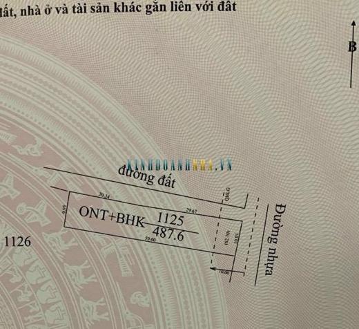 Bán đất 2 mặt tiền, diện tích 487 m2 tại xã Long Chữ, huyện Bến Cầu.