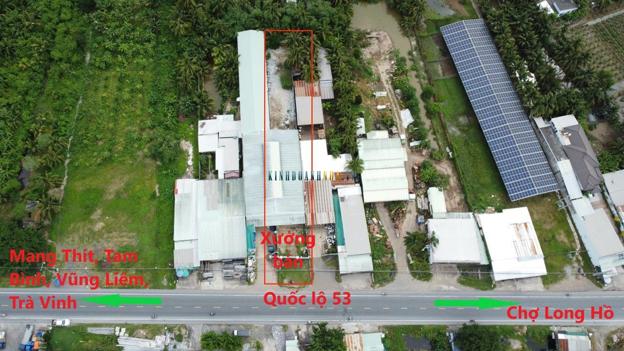 Bán nhà xưởng mặt tiền quốc lộ 53, diện tích 879m², giá 4.5 tỷ tại Xã Long An, Huyện Long Hồ.