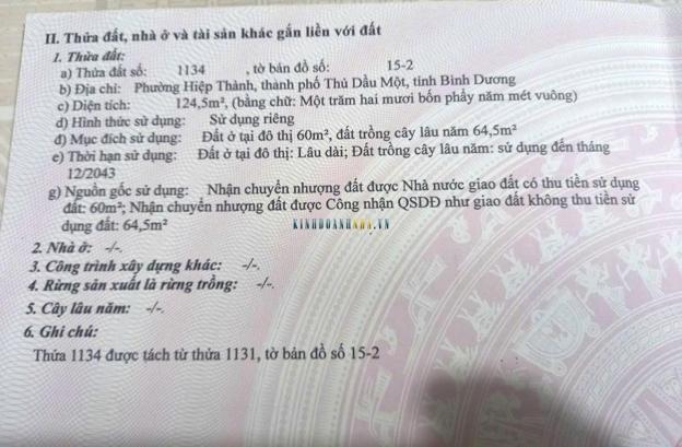 Bán miếng đất xây nhà 5 x 25 đẹp tại phường Hiệp Thành, Thủ Dầu Một, Bình Dương. Giá chỉ 2.9 tỷ.