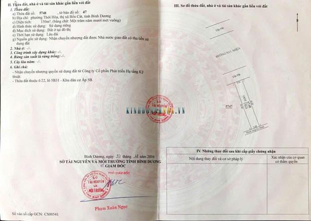 Chủ nhà gửi bán B31, N13 đường nhựa rộng rãi, giá hợp lý tại Thới Hòa, Bến Cát.