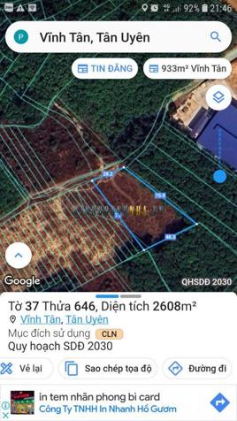 Cần bán 2600m2 đất quy hoạch SKC tại Vĩnh Tân. Nằm sát công ty, đường rộng rãi, điện 3 pha sẵn có.