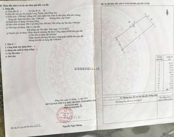 Đất và xưởng lớn, có nhà văn phòng tại Lê Quang Định, xã Lộc An - diện tích 11.505m2.