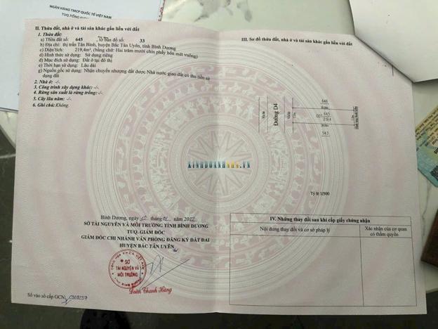 Bán lô đất mặt tiền 7,5 x 30 tại khu Tân Bình Vi Síp 2.