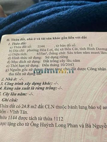 Bán lô đất tại phường Hòa Lợi, gần khu công nghiệp Vi Síp 2. Mặt tiền thông thoáng, chỉ cách khu công nghiệp 800m. Diện tích 655m2.