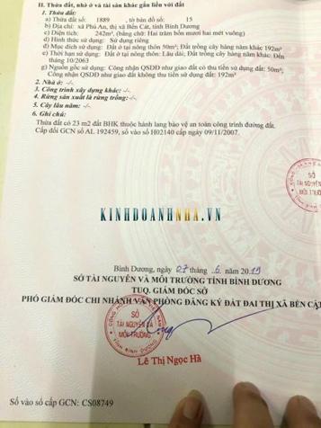 Bán đất Phú An, Bến Cát, ngay ngã tư Phú Thứ, diện tích 242m2, giá 1 tỷ 520 triệu.