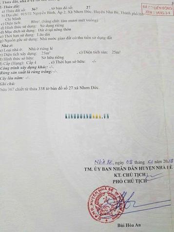 Bán đất Khu Hoàng Hoa, Nguyễn Bình, diện tích 5x16m, sổ riêng, hướng Tây.