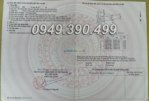 Bán đất đường Lê Văn Lương, diện tích 120m², giá 4.2 tỷ, tại Xã Nhơn Đức, Huyện Nhà Bè.