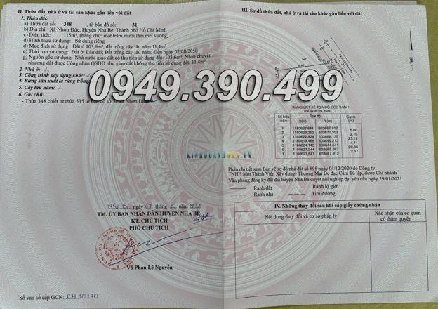 Bán đất hẻm 1651 Lê Văn Lương, diện tích 115m², giá 4 tỷ, tại Xã Nhơn Đức, Huyện Nhà Bè.